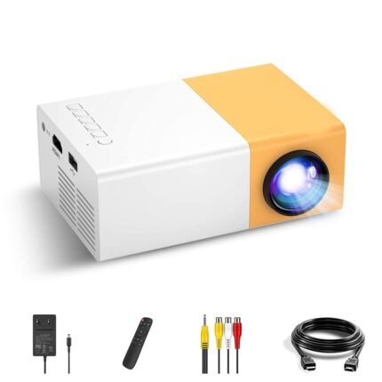 Shoppingdeal Online Store PRESENTS UC 500 Projector, 400LM Portable Mini Home Theater LED Projector with Remote Controller, 3500 lm LED Corded Projector UC500 Support HDMI, AV, SD, USB Interfaces (MP51) White