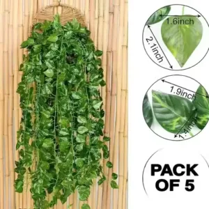 Artificial Money Plant Hanging Garlands Set of 5 (7 Feet Each)