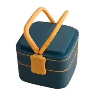 2-Compartment Airtight Diet Lunch Box with Spoon – Leakproof & Durable