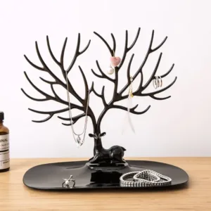 Deer Antlers Jewelry Holder - Elegant Tree Design Jewelry Organizer for Necklaces, Bracelets, and Rings