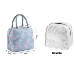 Grey Flamingo Insulated Nylon Lunch Bag – Portable & Waterproof