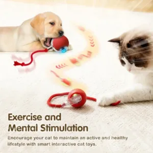 Smart Automatic Self Moving Cat Toy Ball Electric Interactive Rolling Pet Toy with USB Charging for Cats and Small Dogs