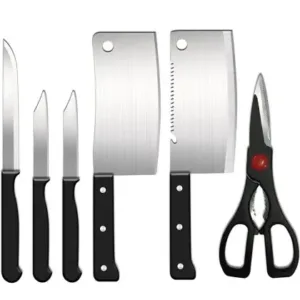 8 Piece Stainless Steel Kitchen Knife Set with Scissor, Peeler & Sharpener