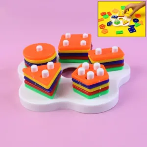 Geometric Stacking Sorter Puzzle Toy – Educational Toddler Activity