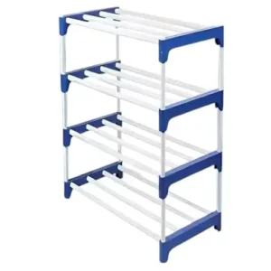 Best Quality Shoe Rack for Shoes and Clothes Step 4- (Blue) – Collapsible Shoe Stand