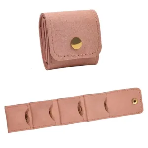 Compact Foldable Jewellery Storage Pouch Wallet with Multi-Ring Organizer | Elegant Travel Jewellery Case for Rings, Earrings & Small Accessories (1 Pc)