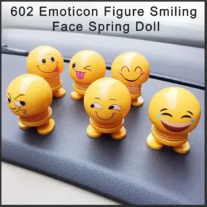 Emoticon Figure Smiling Face Spring Doll Shaking Head Car Dashboard Decor (1 Pc) ( default, Standard )