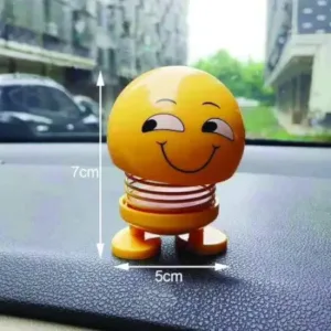 Emoticon Figure Smiling Face Spring Doll Shaking Head Car Dashboard Decor (1 Pc) ( default, Standard )