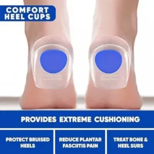 Silicone Heel Protector Cups for Cracked Heels | Soft Gel Heel Support Pads for Heel Pain Relief & Foot Care ( default, Standard )