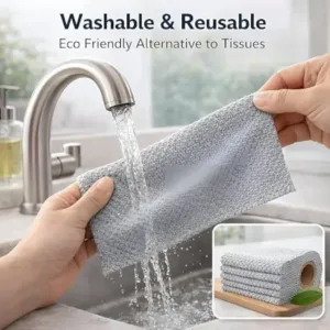 Microfiber Cleaning Cloth Roll – 20 Reusable Tear-Away Towels | Washable Multipurpose Cleaning Wipes for Kitchen, Car, Home & Office | 25 x 25 cm ( default, OS )