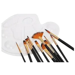 Professional Artist Paint Brush Set of 12 | Nylon Hair Round Pointed Tip Brushes for Acrylic, Watercolor & Oil Painting | Pack of 12 ( default, OS )