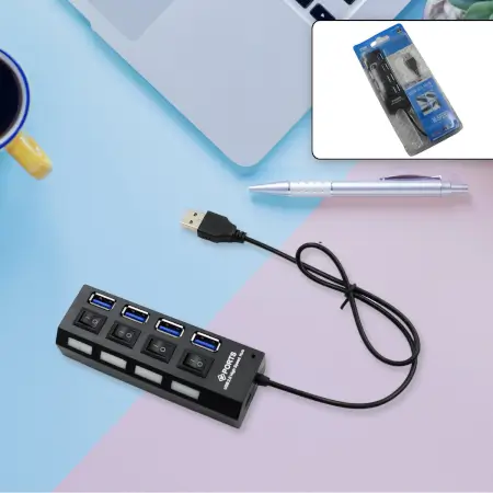 EBe1XqdZUc5sfglNoZKOxvUZ3f1C54pbe8qIB6J6.webp 4 Port USB, HUB USB 2.0 HUB Splitter High Speed with On/Off Switch Multi LED Adapter Compatible with Tablet Laptop Computer Notebook ( default, Standard ).