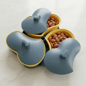 Multipurpose 3 Section Snack Serving Tray with Lid (1 Pc) ( default, OS )
