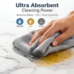 Microfiber Cleaning Cloth Roll – 20 Reusable Tear-Away Towels | Washable Multipurpose Cleaning Wipes for Kitchen, Car, Home & Office | 25 x 25 cm ( default, OS )