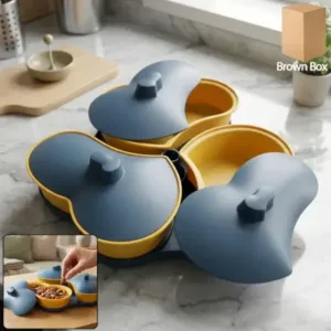 Multipurpose 3 Section Snack Serving Tray with Lid (1 Pc) ( default, OS )