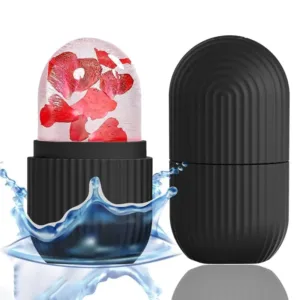 Face Ice Roller for Skin Care | Cooling Ice Roller Massager for Face, Under Eye Puffiness & Swelling Relief | Reusable Facial Ice Therapy Tool for Skin Tightening, Dark Circles & Glow (Black)