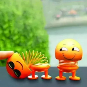 Emoticon Figure Smiling Face Spring Doll Shaking Head Car Dashboard Decor (1 Pc) ( default, Standard )