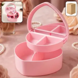 Multipurpose Makeup Storage Box with Mirror & Tray ( default, OS )