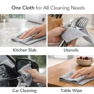 Microfiber Cleaning Cloth Roll – 20 Reusable Tear-Away Towels | Washable Multipurpose Cleaning Wipes for Kitchen, Car, Home & Office | 25 x 25 cm ( default, OS )