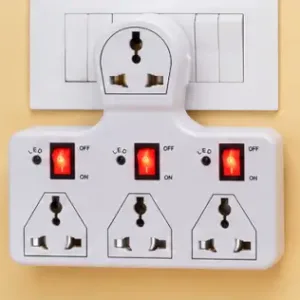 4 Socket 3 Switch Multi Plug 6A – Universal Travel Extension Board with Safety Switches | 600W ( white, OS )