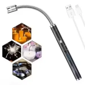 Rechargeable Electric Gas Lighter Kitchen Lighter Chargeable USB Arc Long Lighter ( default, OS )