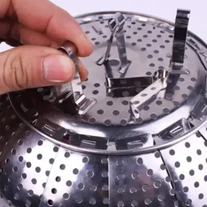 Steel Foldable Steam Basket – Vegetable Steamer & Kitchen Cooking Accessory ( default, OS )