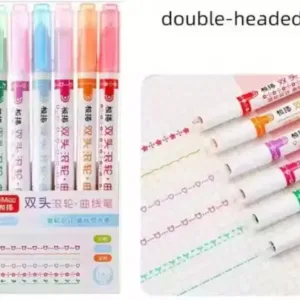 6 Pcs Curve Highlighter Pen Set – Scrapbook & Art Design Marker Pens ( default, Standard )