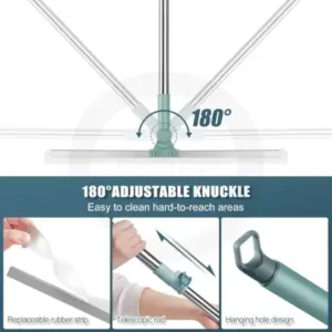 Multifunctional Magic Broom 38 Inch Floor Wiper Brush, 180 Degree Rotatable Wiper Retractable and Adjustable Broom for Flat Floor, Wiper for Floor Cleaning, Bathroom, Kitchen, Tiles D