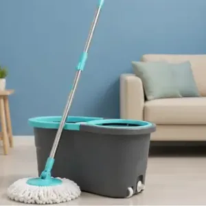 360° Spin Mop Set with Twin Bucket – Microfiber Floor Cleaning Mop with 2 Refill Heads ( default, OS )